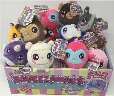 SQUEEZAMALS 3-Inch Clip On Plush