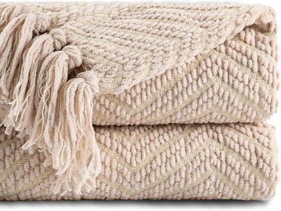 Beige Throw Blanket