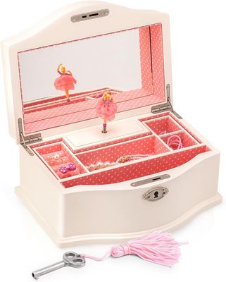 Jewelry Box with Swan Lake Music, Lock, and Mirror