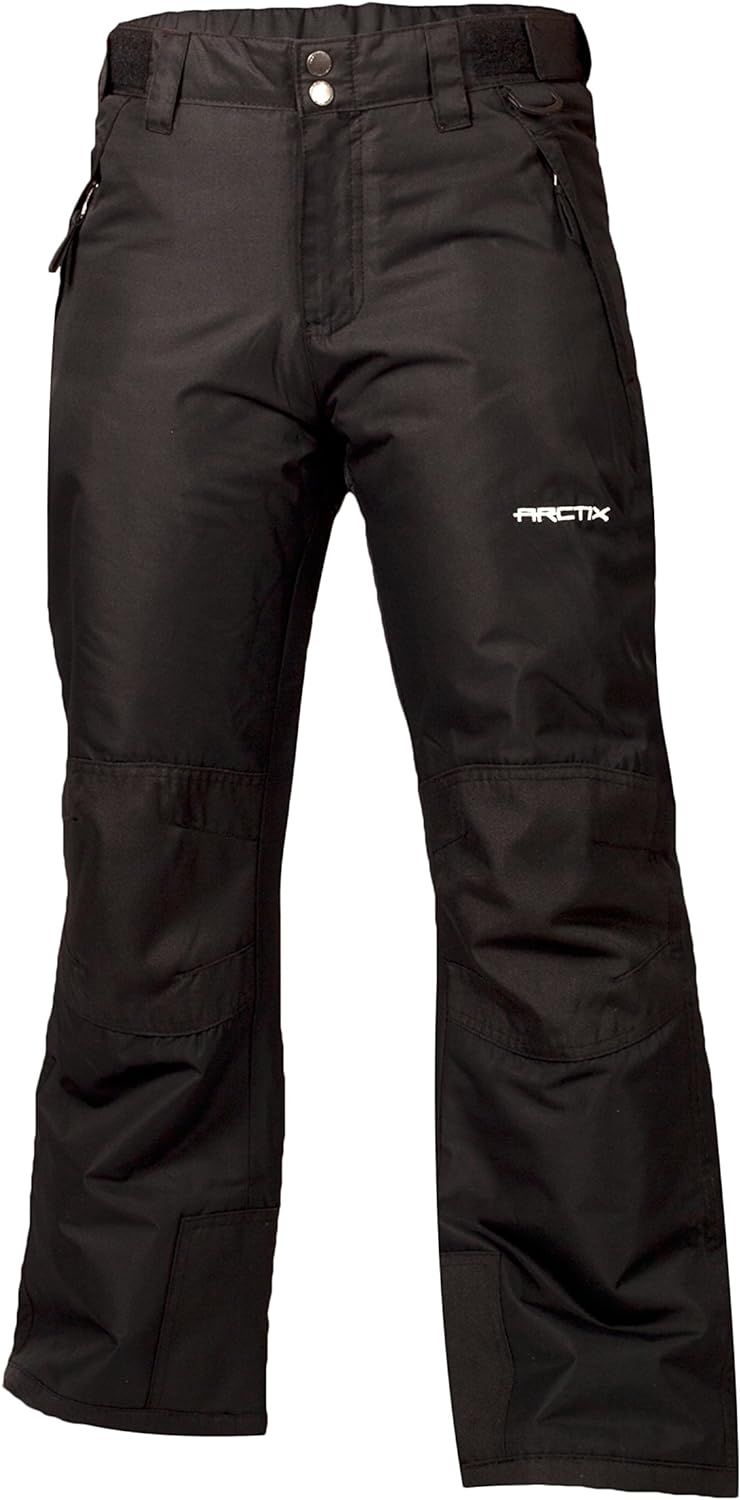 GIRL&#39;S KIDS ARCTIX SNOW PANTS WITH REINFORCED KNEES AND SEAT SOLIDS - LARGE - BLACK (10/12)