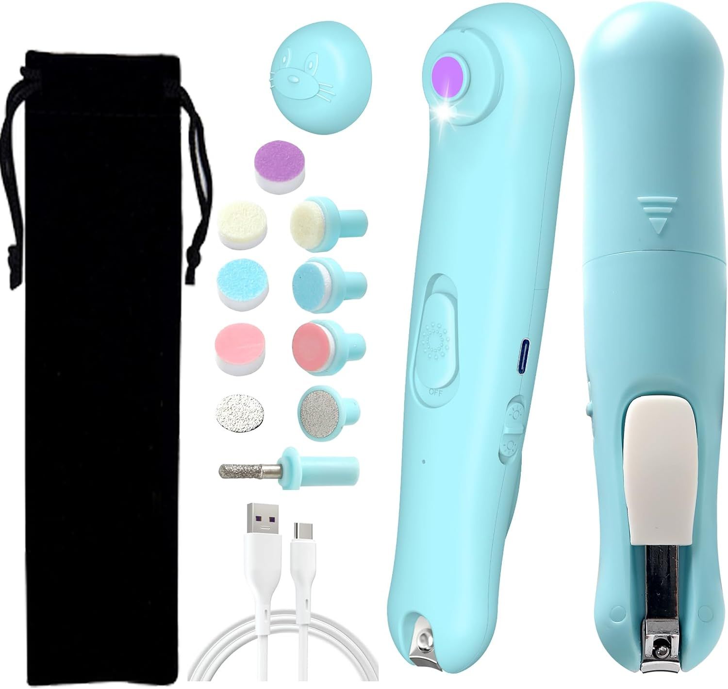Electric Baby Nail Trimmer With LED Light