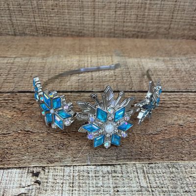 Frozen Queen Elsa Metal Blue Gem Snowflakes Headband