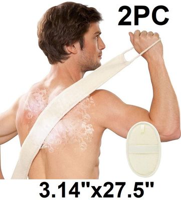 2PC Loofah Exfoliating BODY SCRUBBER AND Exfoliating Loofah Pad