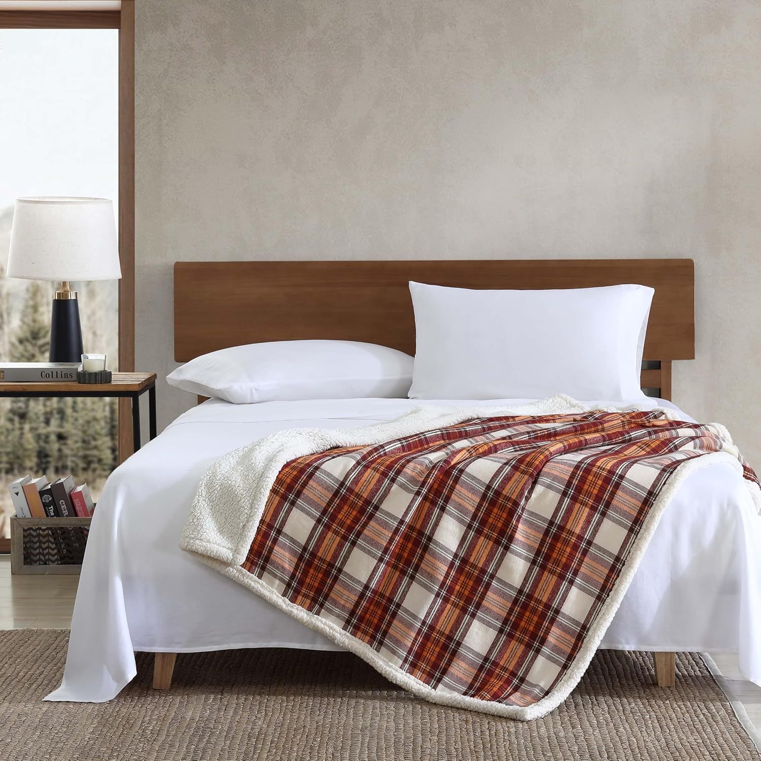 Throw Blanket, Reversible Sherpa Fleece Bedding