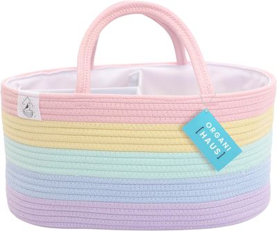 Rope Diaper Caddy Basket &amp; Baby Changing Basket