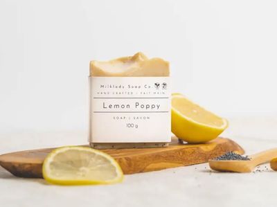 Lemon Poppy - Vegan Natural Handmade Soap Bar
