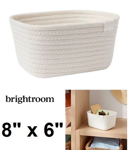 Coiled Rope Basket from Brightroom - 8&quot; x 6&quot; - white