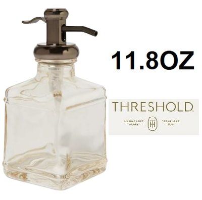 Short Antique Glass Soap Pump Black