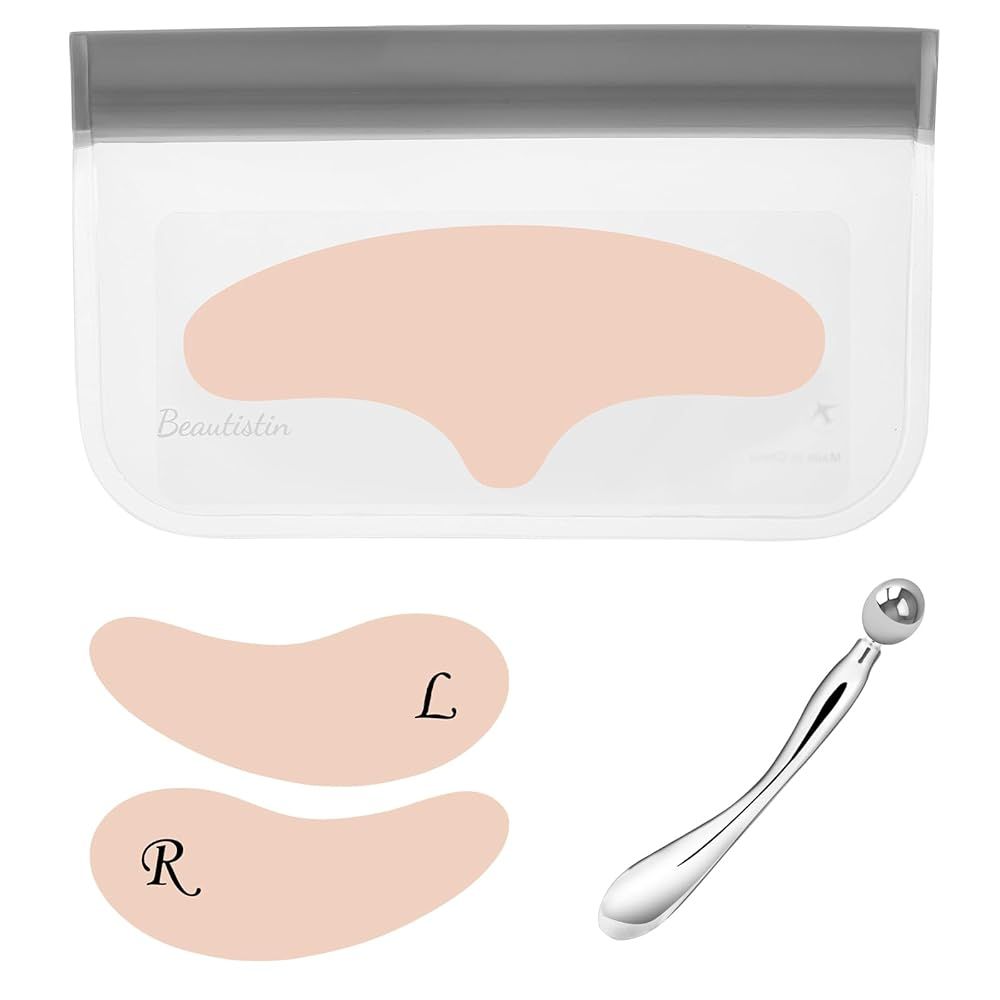 Reusable Forehead Wrinkle Patch and Eye Patch Set, Silicone Wrinkle Patches