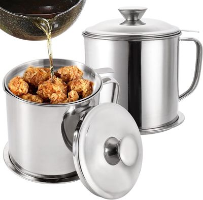 1.3L Bacon Grease Container with Mesh Strainer