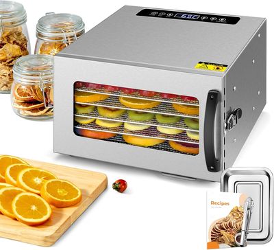 Food Dehydrator, Stainless Steel Dehydrator 6 Levels