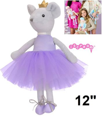 Furry Plush Mouse Ballerina - 12&quot;