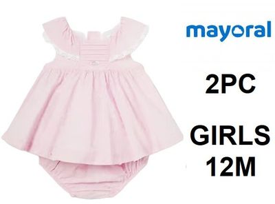 2 Piece Frill Lullaby Dress and Bloomers - 12M - Rosa Pink