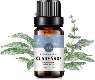 Clary Sage Essential Oil Diffuser &amp; Aromatherapy Oil, 100% Pure Organic Plant Extract Oil, 10ML/0.33oz