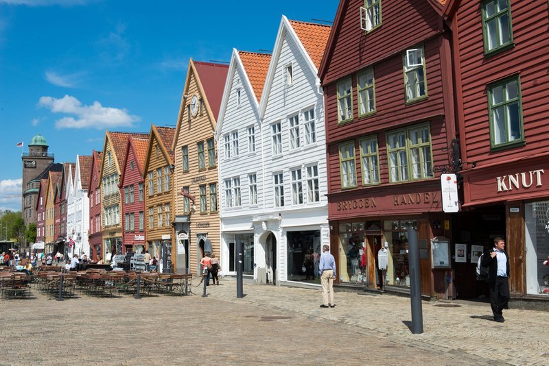 Bryggen Shop Fronts Print