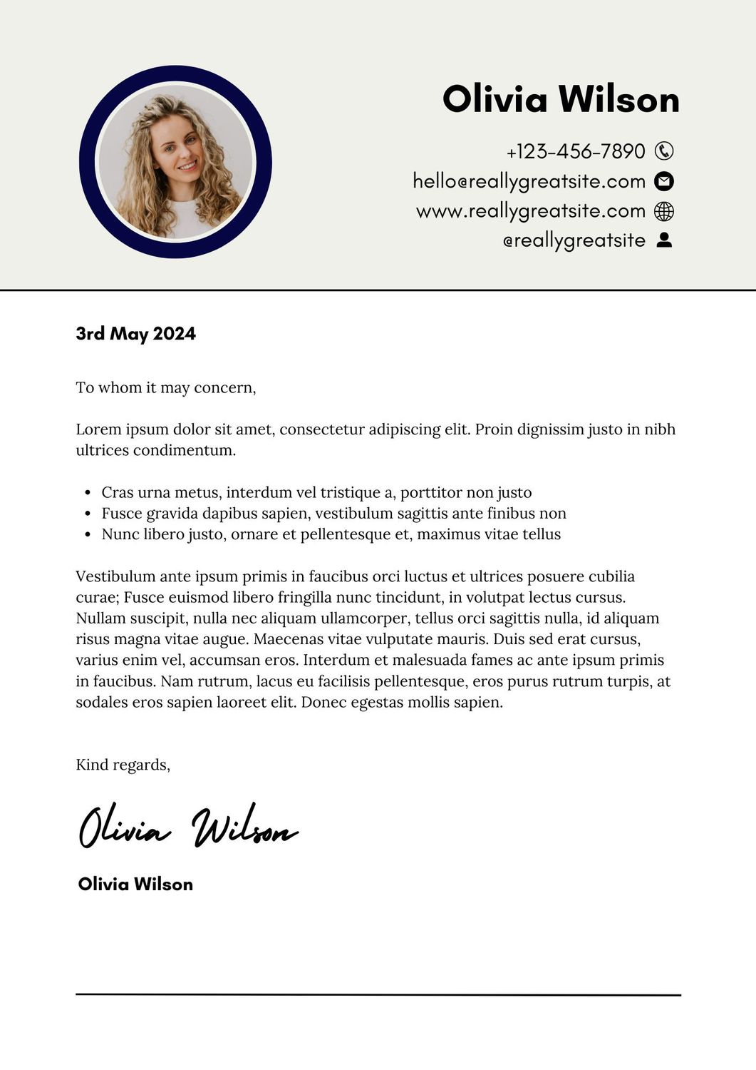 Cover Letter