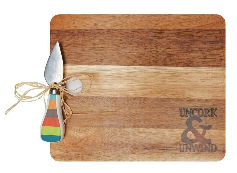 Wood Cheese Board - Uncork &amp; Unwind Rectangular