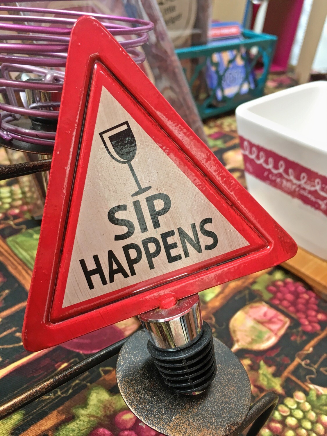 Wine Bottle Stopper - Sip Happens