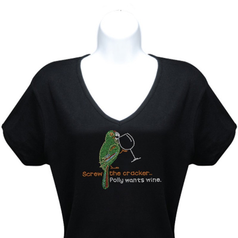 T-Shirt - Polly Wants Wine T-Shirt T-Shirt - Polly Wants Wine T-Shirt