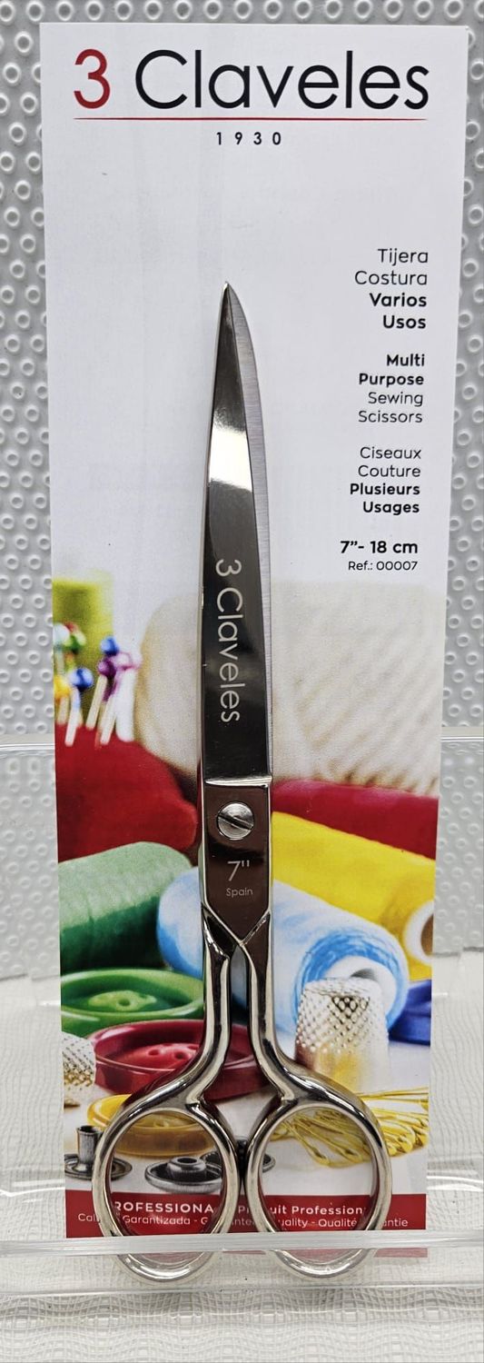 Tres Claveles Tijeras de costura y usos varios 7"/18cm