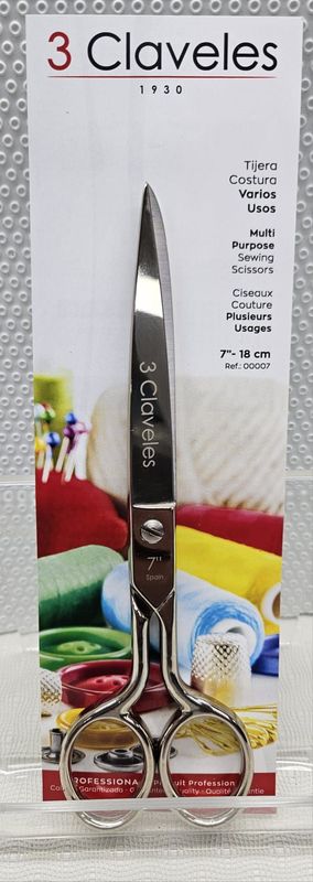 Tres Claveles Tijeras de costura y usos varios 7"/18cm