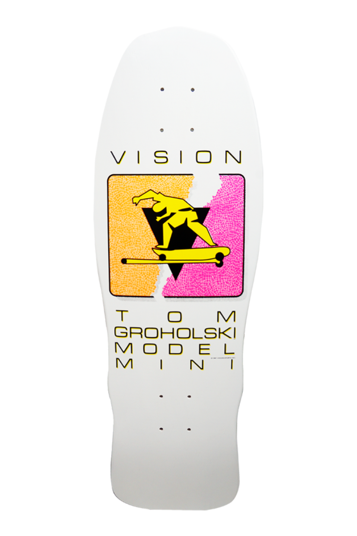 GROHOLSKI HURRICANE MINI REISSUE 9.5&quot; DECK, Color: WHITE, Size: DECK