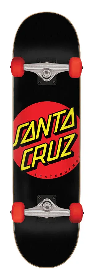 SANTA CRUZ CLASSIC DOT MICRO 7.5&quot; DECK, Color: BLK, Size: 7.5&quot;