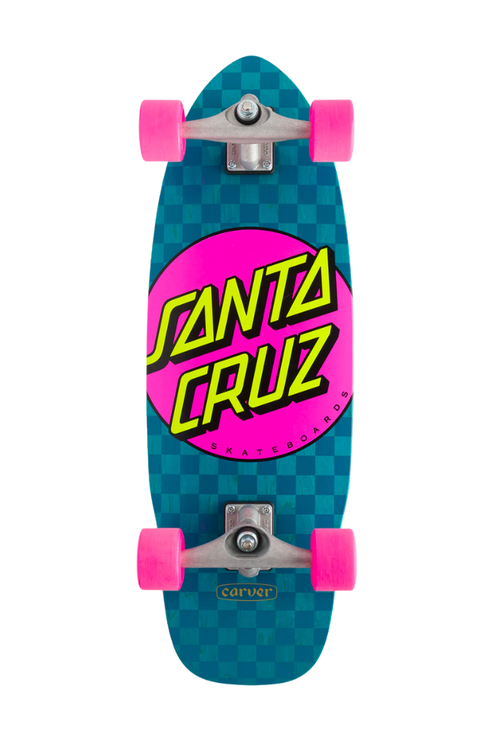 CARVER PINK DOT CHECK CUT BACK 9.75&quot; SURF SKATE