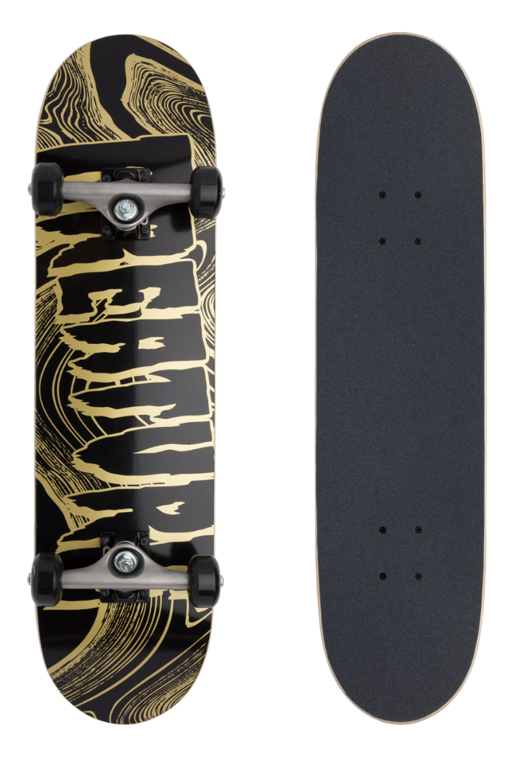 METALLIC SWIRL LOGO MINI 7.75&quot; COMPLETE SKATEBOARD