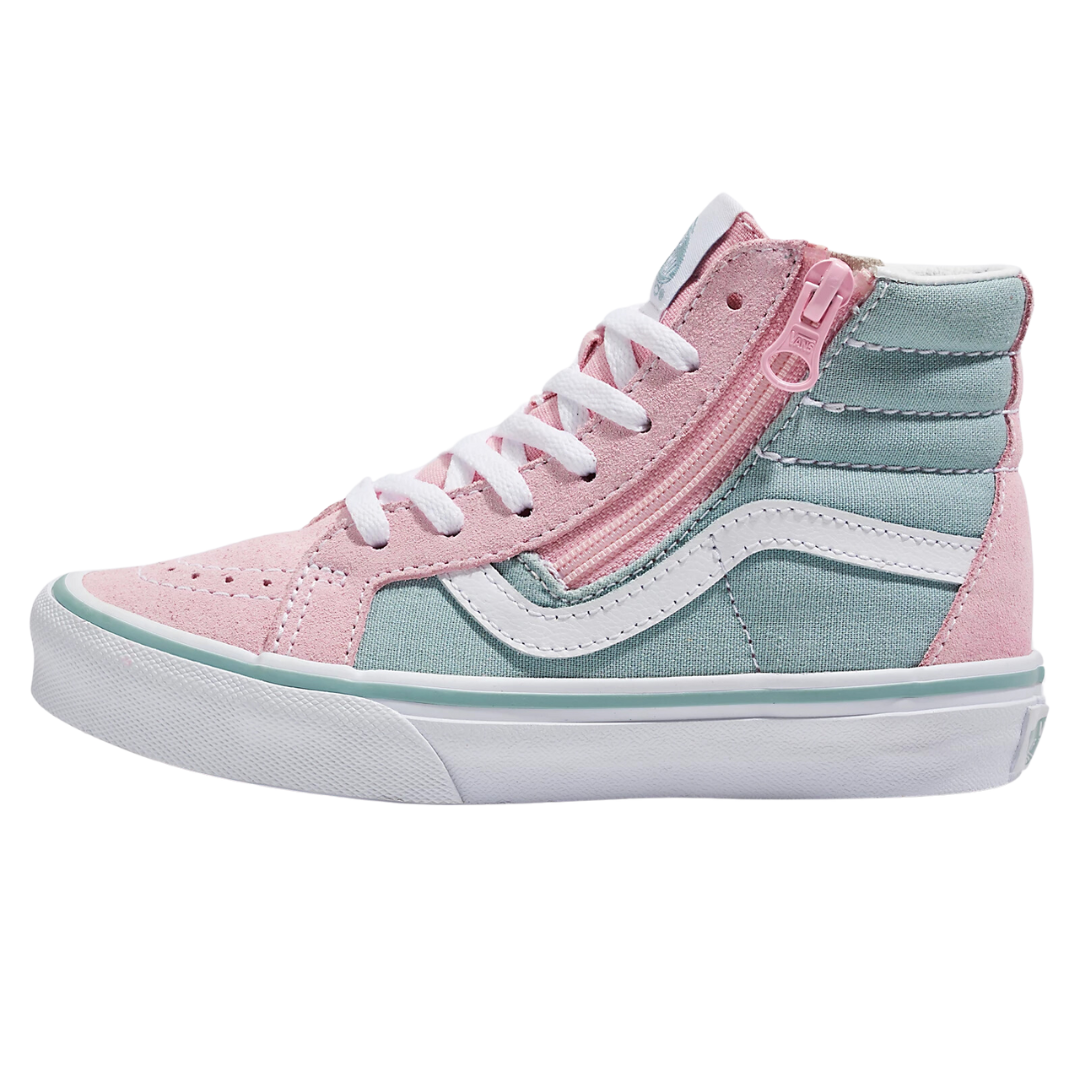 KIDS SK8-HI SIDE ZIP 2-TONE GREY/PINK