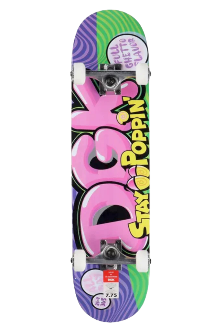 STAY POPPIN 7.75&quot; COMPLETE SKATEBOARD