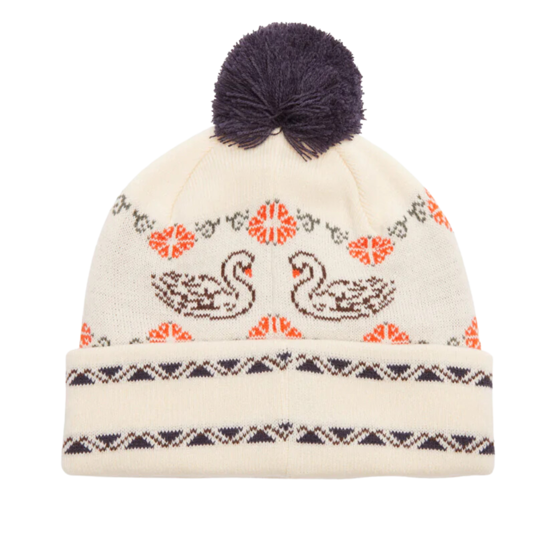 INTARSIA SWAN BEANIE