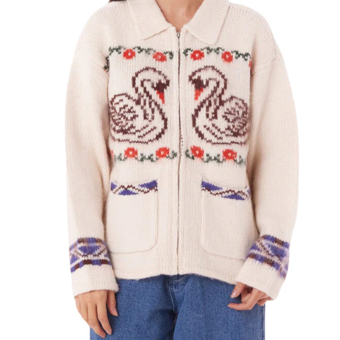 WOMENS SWANS ZIP SWEATER