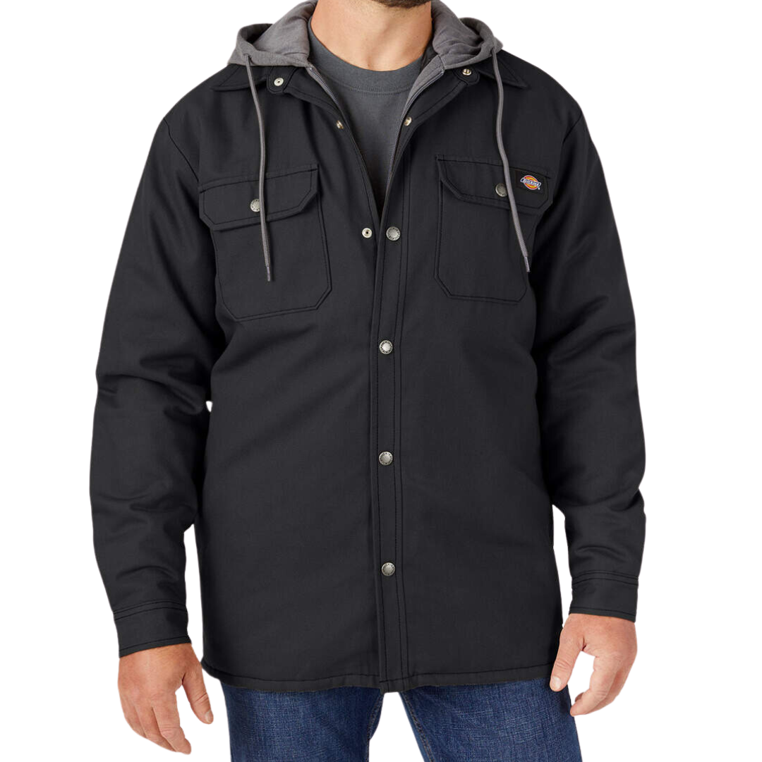WATER REPELLENT DUCK HOODED SHIRT JACKET