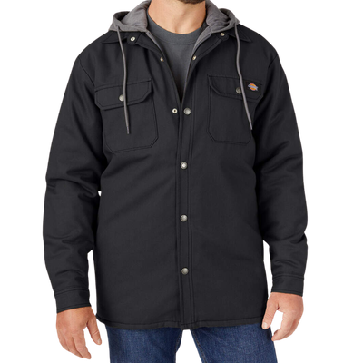 WATER REPELLENT DUCK HOODED SHIRT JACKET