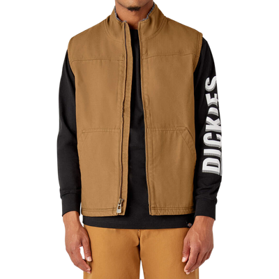 DUCK CANVAS HIGH PILE FLEECE LINED VEST