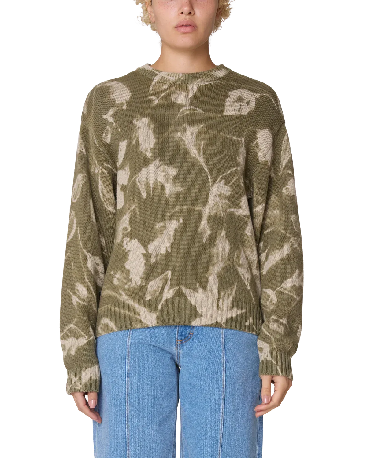 W LEAVES CREW SWEATER