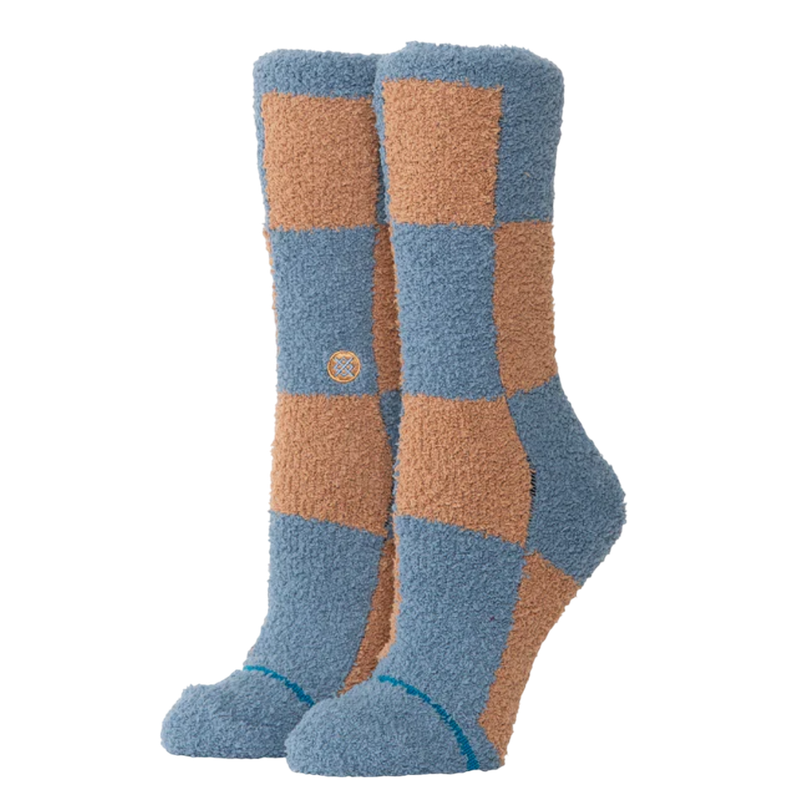 WOMENS PATCHWORK COZY CREW SOCKS