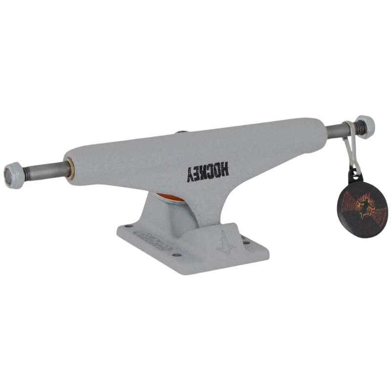 STAGE 11 HOCKEY SILVER CROC TRUCKS

Durable all purpose truck for any type of skateboarding.

55mm tall for optimal performance and wheel clearance with wheels 56mm and under.

A356 T6 Aluminum Hanger &amp; Baseplate

The best lightweight aluminum alloy heat treated to T6 condition for strength, durability, and grind feel.

SCM435 Chromoly Steel Axle

Highest quality and durability available.

Grade 8 Kingpin

Never break, never bend.

159 and 169 models feature 6 hole universal baseplate with old and new school mounting pattern.

Independent Trucks are Built to Grind and Guaranteed for Life.