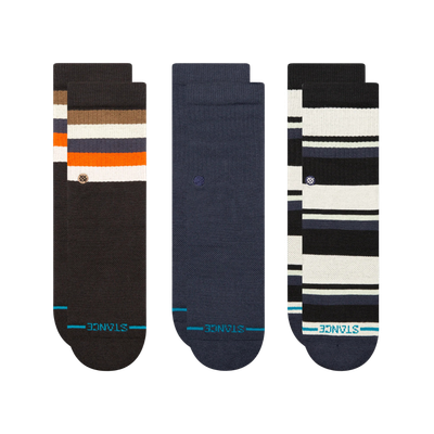 KIDS MALIBOO CREW SOCKS 3 PACK