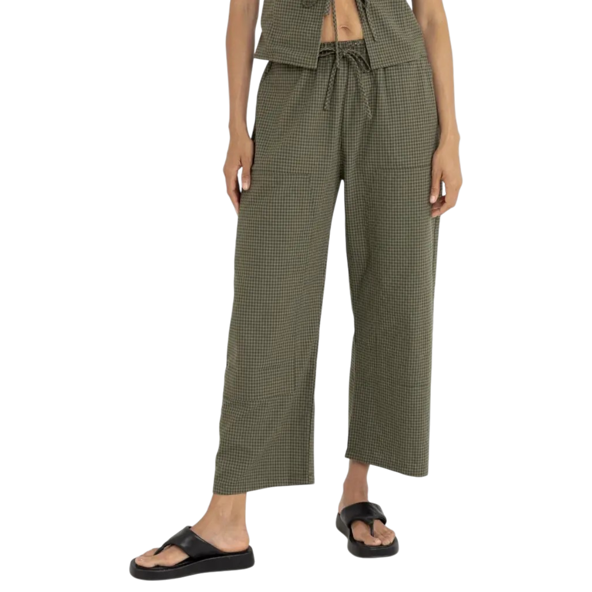 LOUISE CHECK DRAWSTRING PANT