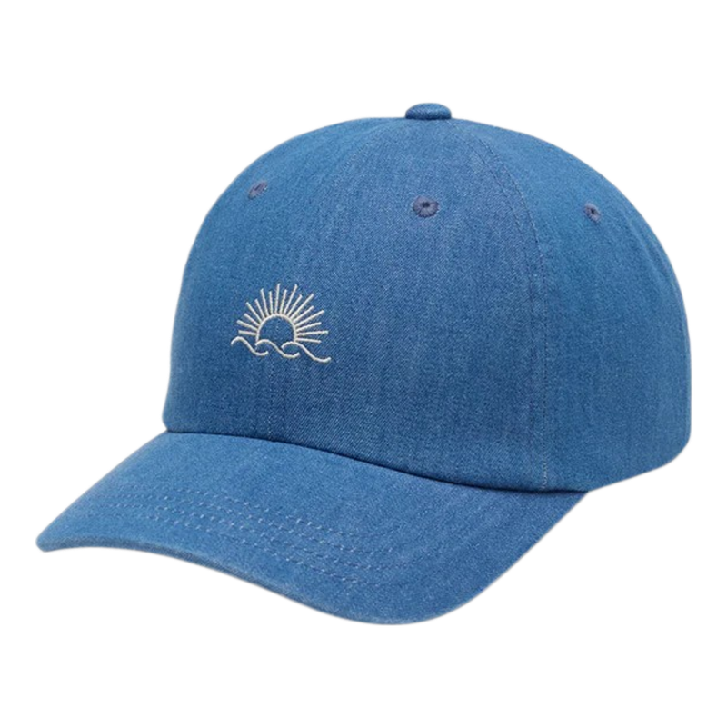 EMBROIDERED DENIM PEAK HAT