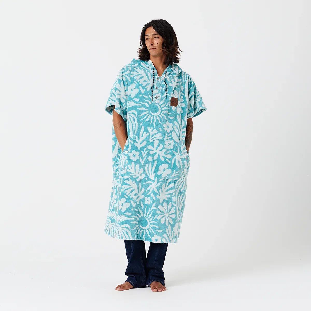 SUNNY PONCHO, Color: SKY BLUE, Size: S/M