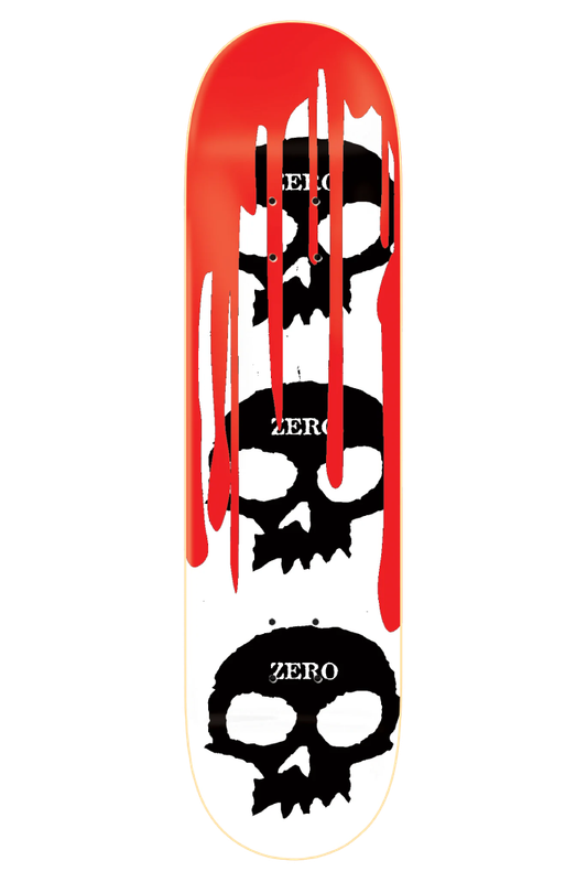 3 SKULL BLOOD WHITE 8" DECK