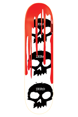 3 SKULL BLOOD WHITE 8" DECK