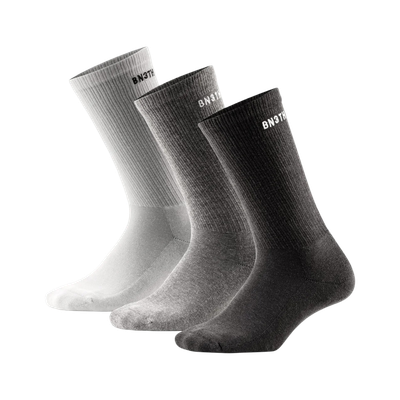 CLASSIC CREW SOCK 3PK BLK/HGRY/WHT