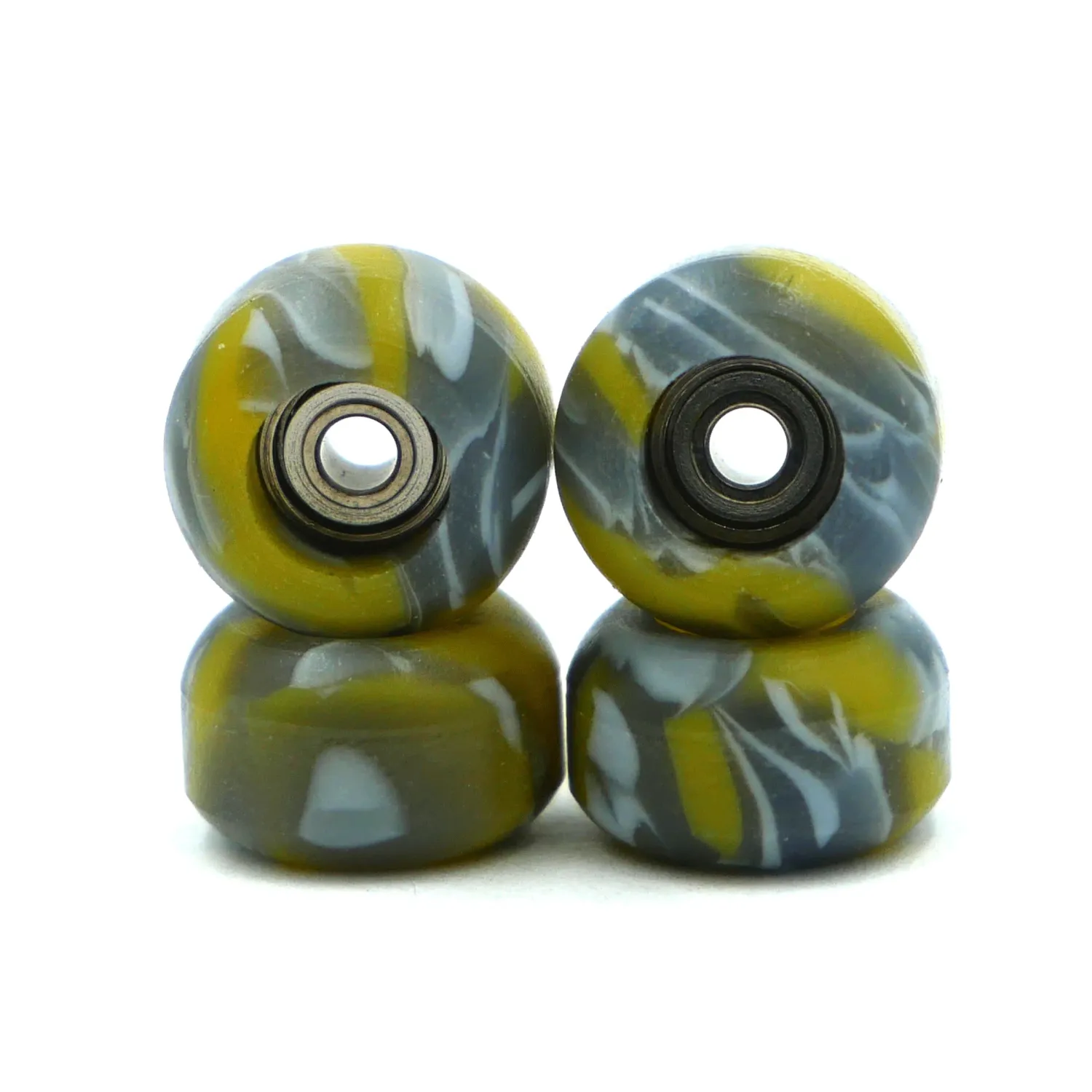 FINGERBOARD GROM WHEELS YELLOW SWIRL 4PK