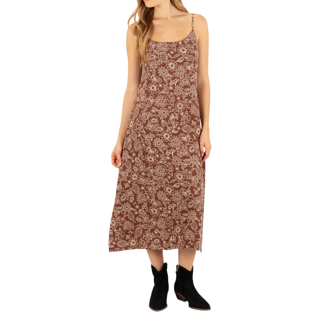 STUD FLORAL MIDI