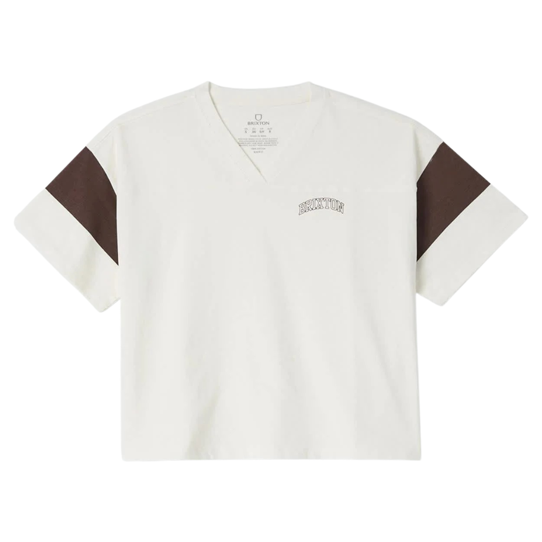 BRIXTON BOXY CROP FOOTBALL TOP
