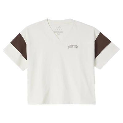 BRIXTON BOXY CROP FOOTBALL TOP
